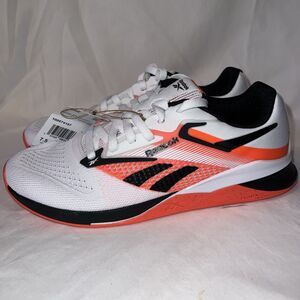 Reebok Nano X4 White Black Orange Flare Women  Cross‎ Training 100074187 Sz 7.5